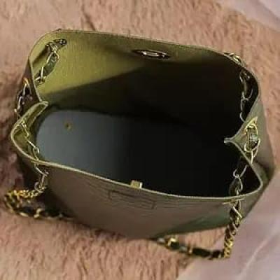 Shree Radhe Bag - Women's Faux Leather Hand Bag, Size - 30l x 8b x 29h cm, Olive Green