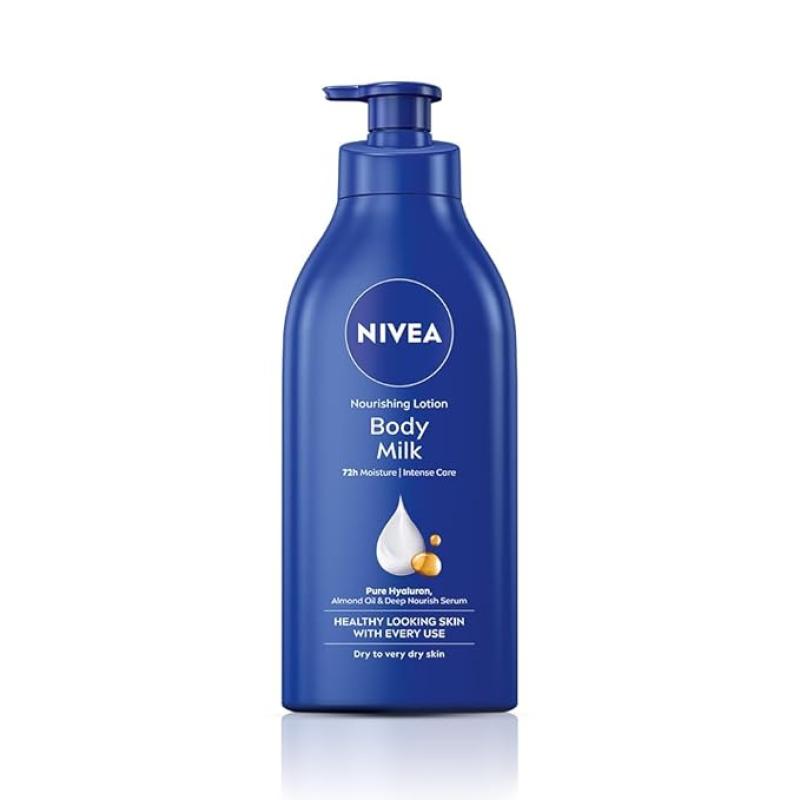 Nivea Body Lotion For Very Dry Skin, Nourishing Body Milk With 2X Almond Oil 72 H Moisturization, For Men & Women, 600 ml