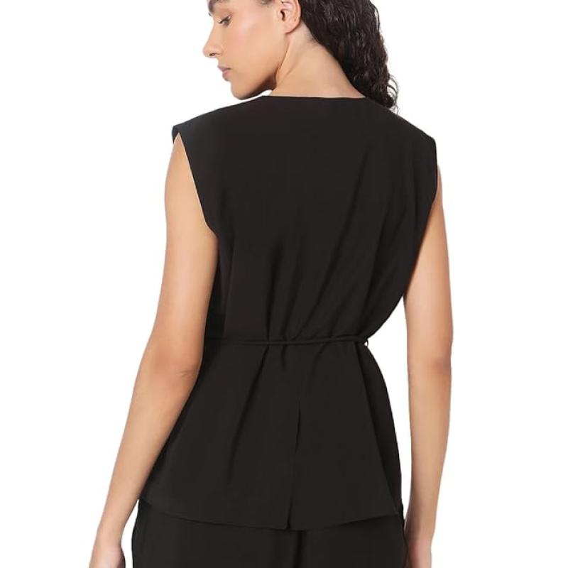 VERO MODA Women's Polyester Solid Relaxed Fit T-Shirt