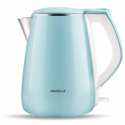 Havells Aqua Plus Electric Kettle 1.2 Litre, 1250 Watt | 304 Stainless Steel Inner Body | Cool Touch Body | Auto Shut-Off |Wider Mouth| 2 Year Warranty (Blue)