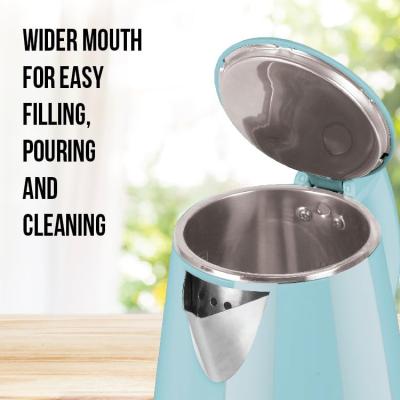 Havells Aqua Plus Electric Kettle 1.2 Litre, 1250 Watt | 304 Stainless Steel Inner Body | Cool Touch Body | Auto Shut-Off |Wider Mouth| 2 Year Warranty (Blue)