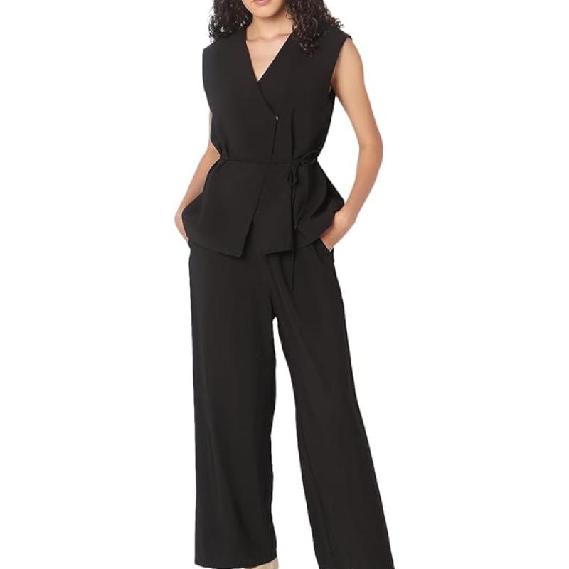 VERO MODA Women's Polyester Solid Relaxed Fit T-Shirt