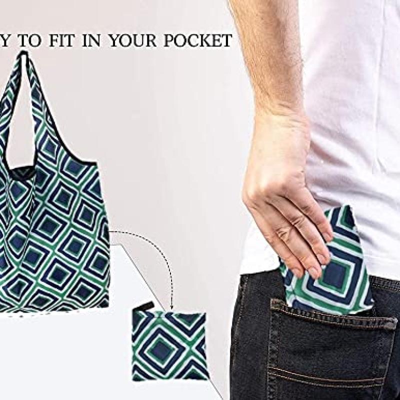 Elios Designer Pattern Reusable and Foldable Shopping Bag/Tote Hand Bag/Travel Bag/Grocery Bag | Heavy Duty, Eco Friendly | Compact, Lightweight and Convenient