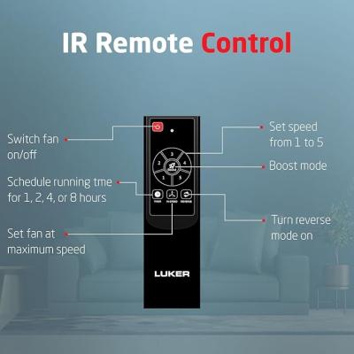 LUKER JVLuker USA Size Zero Neo 1200mm BLDC Ceiling Fans with Remote, BEE 5 star Rated Energy Saving Ceiling Fan for Living Room, High Air Delivery with LED Indicators, Pearl-Blue-Black