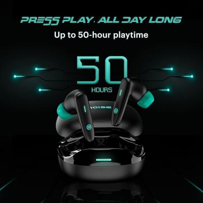 Noise Buds VS402 in Ear Truly Wireless Earbuds with 50H of Playtime, Low Latency, Quad Mic with ENC, Instacharge(10 Min=120 Min),10Mm Driver, BT V5.3, Breathing LED Lights (Neon Black)