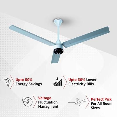LUKER JVLuker USA Size Zero Neo 1200mm BLDC Ceiling Fans with Remote, BEE 5 star Rated Energy Saving Ceiling Fan for Living Room, High Air Delivery with LED Indicators, Pearl-Blue-Black