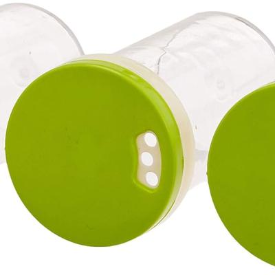 Amazon Brand - Solimo Revolving Spice Rack Set | 16 pieces | Plastic | Tiered Shelf | Tabletop | Green