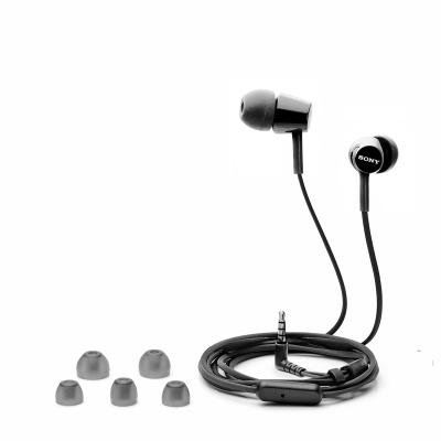 Sony MDR-EX155AP Wired in Ear Headphones with Tangle Free Cable, 3.5mm Jack, Headset with Mic for Phone Calls and 1 Year Warranty - (Black)