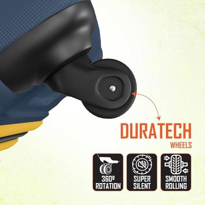 Safari Genius Alley Set of 3 (Cabin + Medium + Large) Trolley Bags Hard Case Polypropylene, 4 Wheels, 360 Degree Wheeling Luggage, Suitcase for Travel, Navy