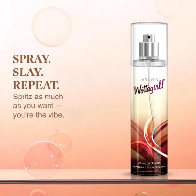 Layer'r Wottagirl Vanilla Twist Body Splash Premium Mist Spray Dreamy Vanilla & Coconut Scent 135ml