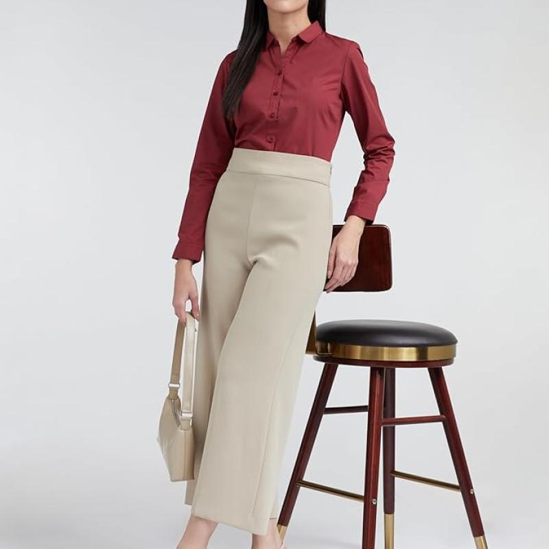 Allen Solly Women's Classic Fit Poly Cotton Formal Shirt