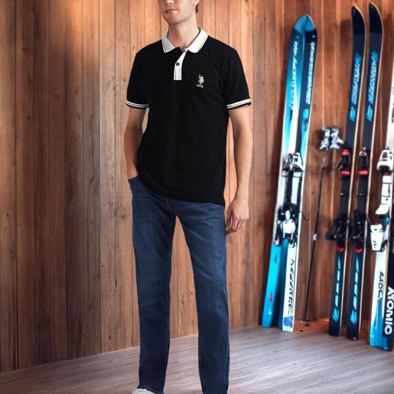 U.S. POLO ASSN. Men's Brandon Slim Tapered Fit Mid Rise Jeans