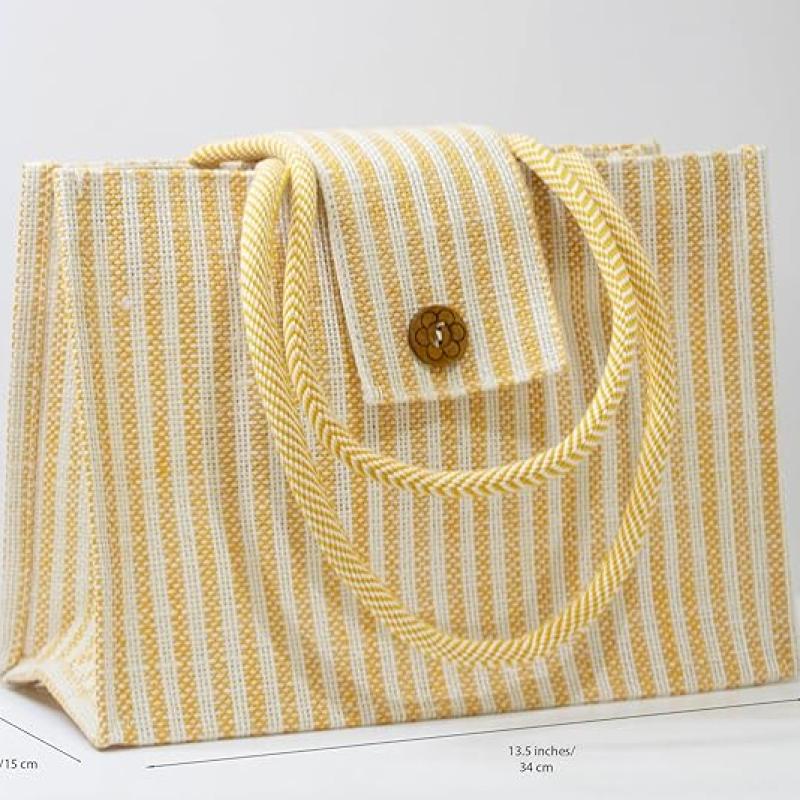 Anbali - Stylish Jute bag for women|Jute Handbag for college | Large size jute bag with 2 Zip | Daily use office jute bag | Multipurpose jute bags for shopping