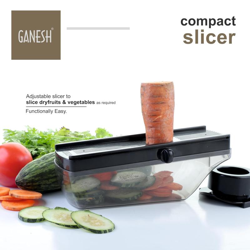 Ganesh Plastic Vegetable Slicer Cutter, Black