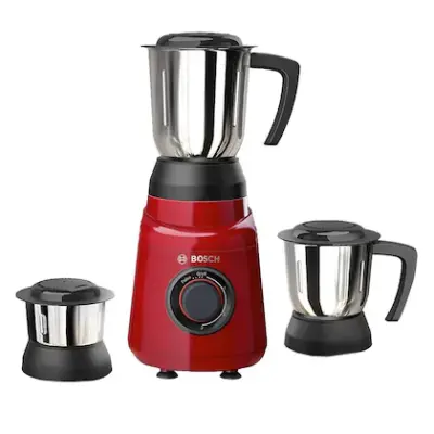 Bosch TrueMixx Joy 500 Watts 3 Jars Mixer Grinder, MGM2133BIN, Red